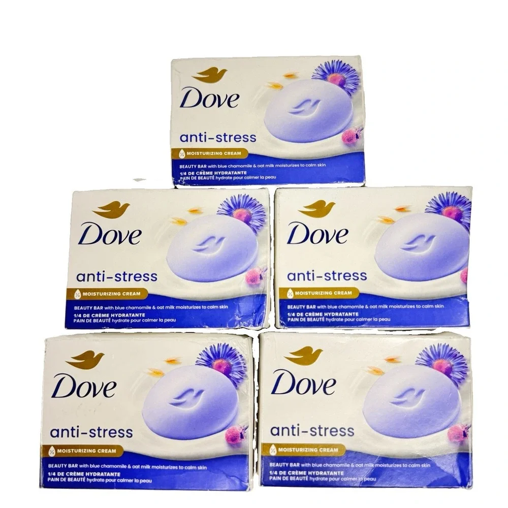 Dove Anti Stress Beauty Bar Soap Moisturizing 5 Pack New Sealed